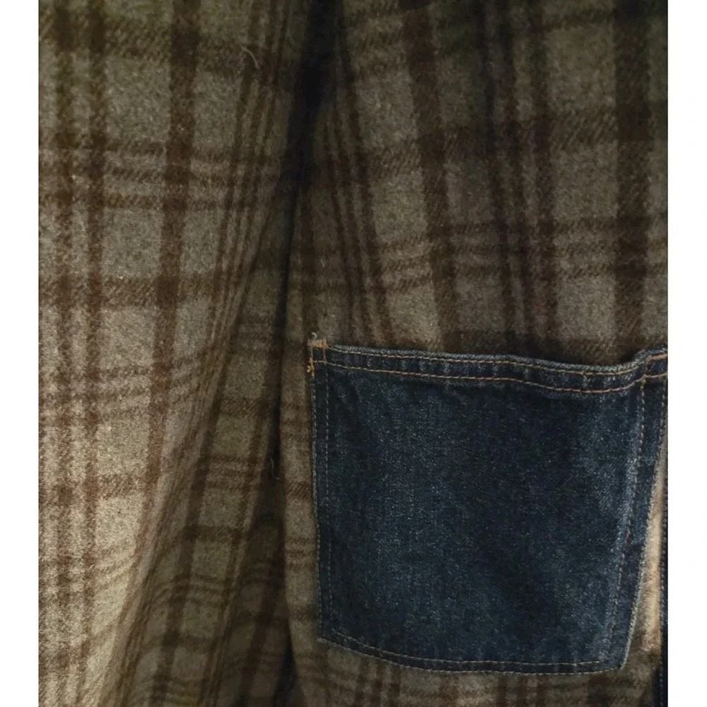 Vntg Gibson Denim Jacket Size M Mens Wool/poly Lining Nice